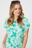 Green | Floral Short Sleeve Maxi Dress
