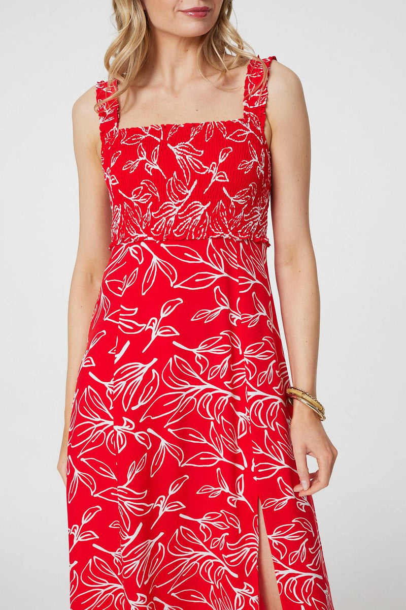 Floral Square Neck Midi Sun Dress | Izabel London Floral Square Neck Midi Sun Dress | Izabel London