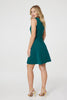 Green | Belt Detail Sleeveless Short Skater Dress