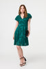 Green | Floral Lace Layer Angel Sleeve Short Dress
