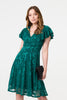 Green | Floral Lace Layer Angel Sleeve Short Dress
