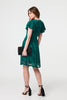 Green | Floral Lace Layer Angel Sleeve Short Dress
