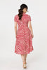 Red | Striped Tie Waist Midi Shirt Dress
