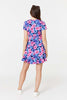 Blue | Floral Frill Faux Wrap Short Dress