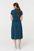 Teal | Cap Sleeve Tie Waist Jersey Midi Dress
