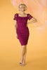 Purple | Floral Lace Bodycon Dress : Model is 5'10