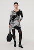 Grey | Floral Long Sleeve Jersey Shift Dress

