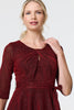 Red | Glitter Mesh Twist Front Midi Dress
