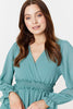 Green | Tiered Long Sleeve Mini Dress