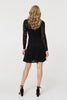 Black | Lace Layer Long Sleeve Mini Shirt Dress
