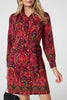 Pink | Mosaic Print Long Sleeve Short Shirt Dress
