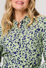 Green | Printed Long Sleeve Midi Shirt Dress
