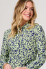 Green | Printed Long Sleeve Midi Shirt Dress
