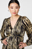 Black | Abstract Long Sleeve Empire Mini Dress