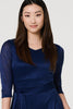 Navy | Lace Layer Tie Waist Short Skater Dress

