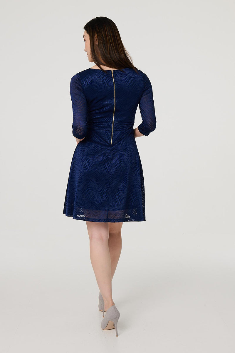 Lace Layer Tie Waist Short Skater Dress | Izabel London Lace Layer Tie Waist Short Skater Dress | Izabel London