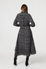 Black | Chevron Print Long Sleeve Midi Shirt Dress
