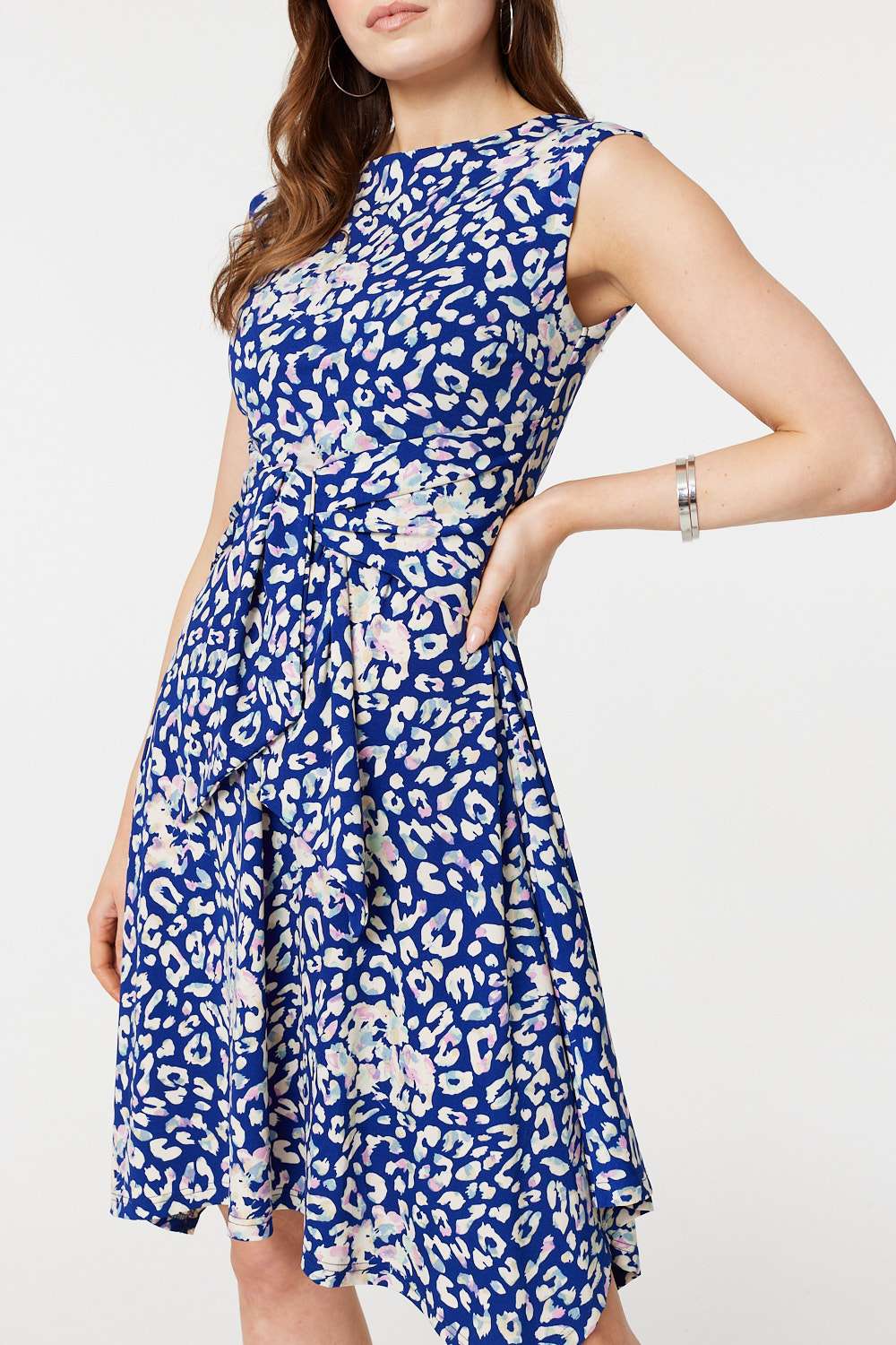 Blue | Animal Print Sleeveless Short Dress