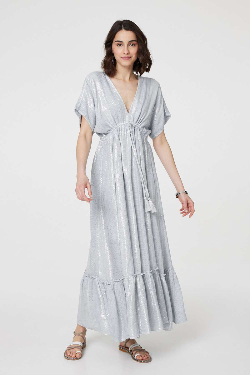 Grey empire waist dress hotsell