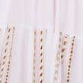White | Embroidered V-Neck Tiered Smock Dress