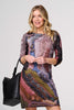 Pink | Printed 3/4 Sleeve Tunic Dress