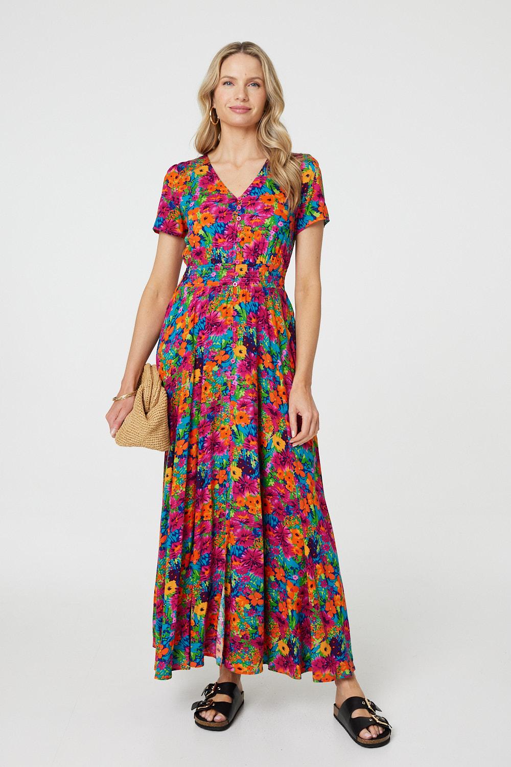 princess polly baby blue dress Black Floral V-neck Dress by HAH main image 1