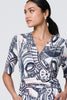 Navy | Printed 1/2 Sleeve Knee Length Wrap Dress
