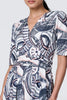 Navy | Printed 1/2 Sleeve Knee Length Wrap Dress