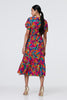 Pink | Floral Short Sleeve Tie Waist Dress