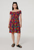 Pink | Floral Knee Length Bardot Dress