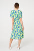 Green | Printed Belt Detail Wrap Midi Dress
