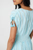 Light Blue | Striped Cap Sleeve Empire Maxi Dress