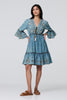 Indigo | Embroidered Tassel Detail Knee Length Dress
