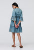 Indigo | Embroidered Tassel Detail Knee Length Dress
