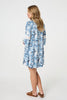 Blue | Floral Lace 3/4 Sleeve Short Shift Dress
