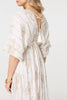 White | Embellished Kimono Sleeve Maxi Dress
