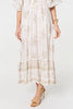 White | Embellished Kimono Sleeve Maxi Dress
