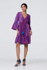Pink | Paisley Tassel V-Neck Knee Length Dress : Model is 5'8