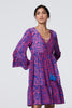 Pink | Paisley Tassel V-Neck Knee Length Dress : Model is 5'8