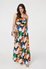 Orange | Floral One-Shoulder Pleated Maxi Dress