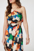 Orange | Floral One-Shoulder Pleated Maxi Dress