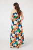 Orange | Floral One-Shoulder Pleated Maxi Dress