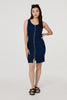 Blue | Denim Sleeveless Zip Front Shift Dress