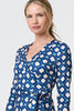 Navy | Geo Print 3/4 Sleeve Midi Wrap Dress

