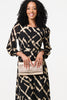 Black | Printed Long Sleeve Tie Waist Maxi Dress