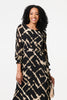 Black | Printed Long Sleeve Tie Waist Maxi Dress