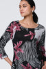 Black | Floral Hanky Hem Tunic Dress