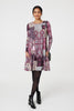 Pink | Patchwork Long Sleeve Short Swing Dress
