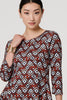Orange | Geo Print Hanky Hem Jumper Dress
