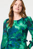 Green | Printed Long Sleeve Chiffon Midi Dress
